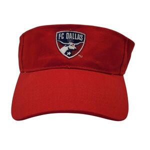 FC Dallas MLS Soccer Visor‎ Red Adjustable Hook and Loop Hat MLS Fan Gear